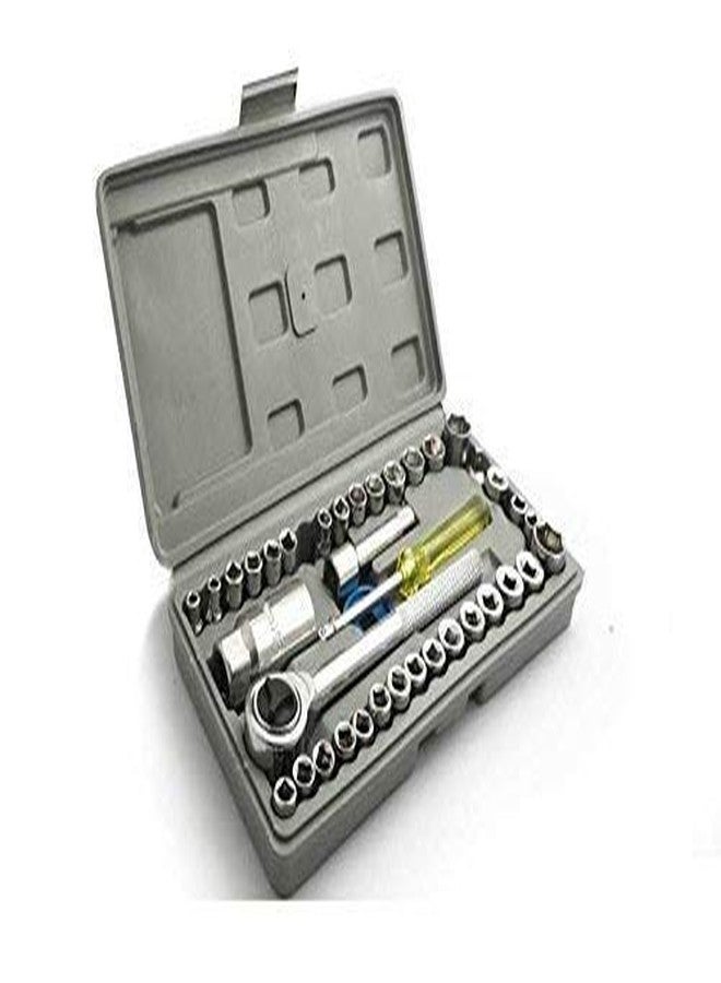 Shopper52 shopper 52.com Multipurpose Metal Screwdriver Socket Set and Bit Tool Kit Set Jackly Combination Wrench Tool for Home, Car, Bike -40 Pieces - Image 2